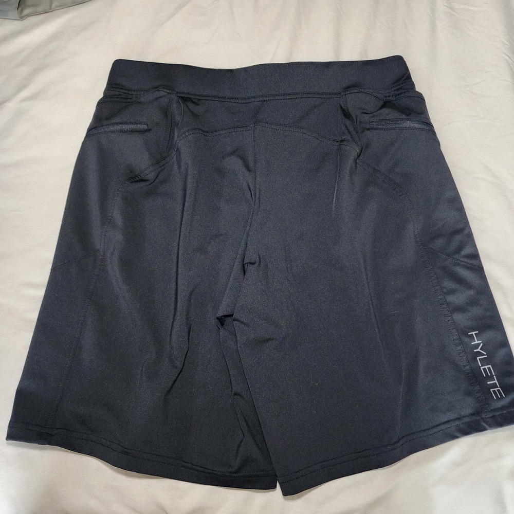 Hylete Athletic Training Shorts Mens Medium Black Excellent Above Knee Pockets - Picture 2 of 5